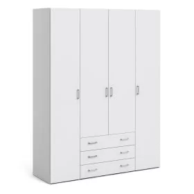 Space Wardrobe - 4 Doors 3 Drawers in White