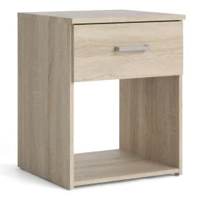 Bedside Table - SPACE 1 Drawer Nightstand Oak 37.6cm