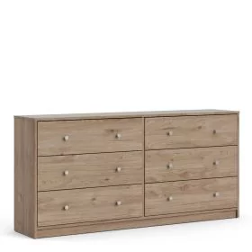 MEAFORD Oak Finish Chest of Drawers - Large-sized, 6 Drawers, Double