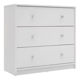 MEAFORD White Chest of Drawers - Medium-sized, 3 Drawers