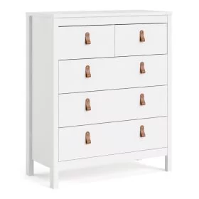 White Chest of Drawers - BURNLEY Medium Chest  5 Drawers