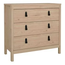 BURNLEY Oak Finish Chest of Drawers - Medium-sized, 3 Drawers