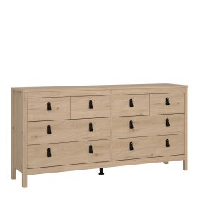 BURNLEY Oak finish Chest of Drawers - Extra Large-sized, 8 Drawers