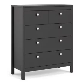 MEMPHIS Black Chest of Drawers - Medium-sized, 5 Drawers