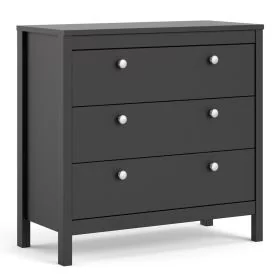 MEMPHIS Black Chest of Drawers - Medium-sized, 3 Drawers