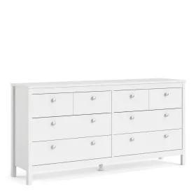 MEMPHIS White Chest of Drawers - Extra Large-sized, 8 Drawers