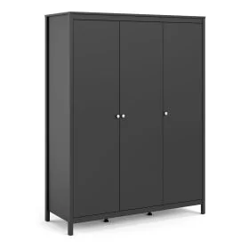 Wardrobe - MEMPHIS 3 Door Wardrobe Matt Black 149.8cm
