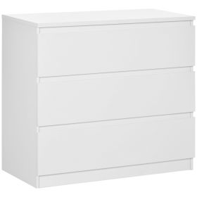 HERON IV White Chest of Drawers - Medium-sized, 3 Drawers