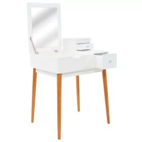 Dressing Table - KAMI 2 Drawer Dresser White and Brown 60cm