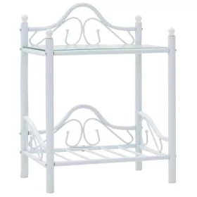Bedside Table - HALIFAX Nightstand White 45cm