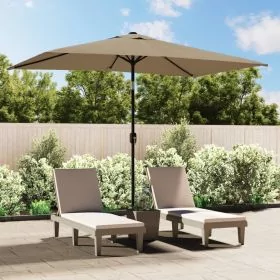 Outdoor Parasol with Metal Pole 300x200 cm Taupe
