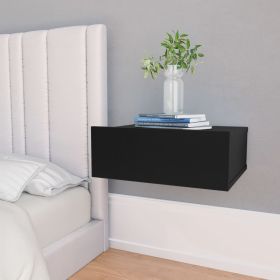 Bedside Table - FALMOUTH Nightstand Black 40cm