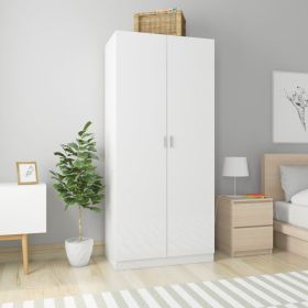 Wardrobe High Gloss White 90x52x200cm Engineered Wood