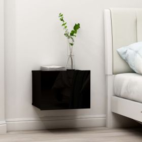 Bedside Table - ENNA Roy 2 Piece Nightstand Black 40cm