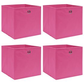 Storage Boxes 4 pcs Pink 32x32x32 cm Fabric