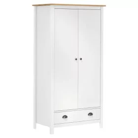 Wardrobe - PETRA II 2 Door Wardrobe White 89cm