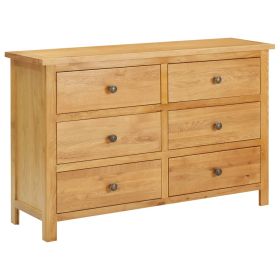 ICARUS Oak Finish Chest of Drawers - Medium-sized, 6 Drawers