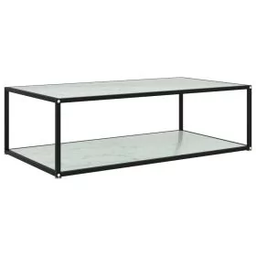Coffee Table White 120x60x35 cm Tempered Glass