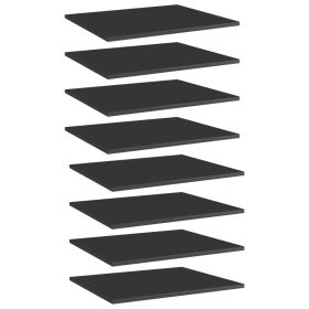 Bookshelf Boards 8 pcs High Gloss Black 60x50x1.5 cm Engineered Wood