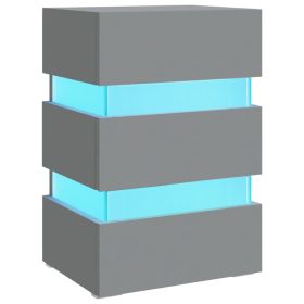 Bedside Table - EVERETT Nightstand Grey 45cm
