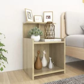 Bedside Table - NORTON 2 Piece Nightstand Sonoma Oak 40cm