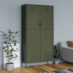 Wardrobe Olive Green 90x50x180cm Steel