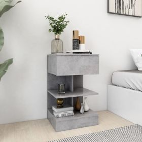 Bedside Table - NANAIMO Nightstand Concrete Grey 40cm