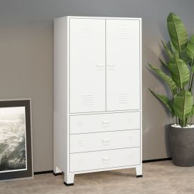 Wardrobe - ALICE 2 Door Wardrobe White 90cm