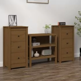 Sideboards 2 pcs Honey Brown 40x35x80 cm Solid Wood Pine