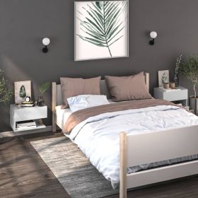Bedside Table - Jemi Max 2 Piece Nightstand White 46cm