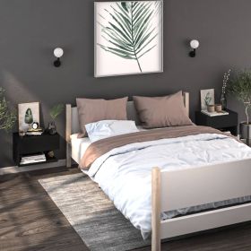 Bedside Table - Jemi Max 2 Piece Nightstand Black 46cm