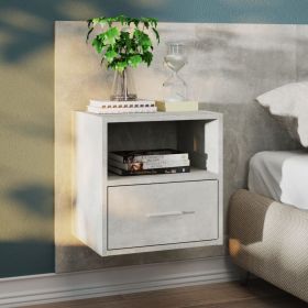 Bedside Table - Jemi Tyra Nightstand Concrete Grey 48.5cm