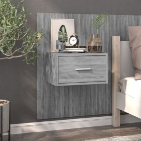 Bedside Table - Jemi Ada Nightstand Grey Sonoma 48.5cm