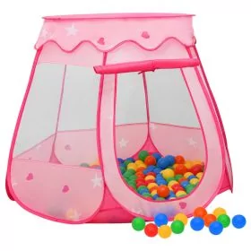 Children Play Tent with 250 Balls Pink 102x102x82cm