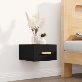 Bedside Table - MERLIN Serifos Nightstand Black 35cm