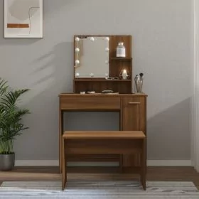 Dressing Table - ELVAN Dresser Brown Oak 86.5cm