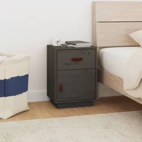 Bedside Table - SALEM Nightstand Grey 40cm