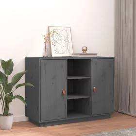 Sideboard Grey 100x40x75 cm Solid Wood Pine