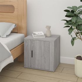 Bedside Table - BETHEL Nightstand Grey Sonoma 50cm
