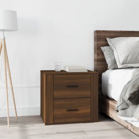 Bedside Table - BETHEL Max Nightstand Brown Oak 50cm
