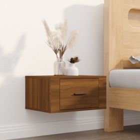 Bedside Table - BRESCIA Nightstand Brown Oak 50cm