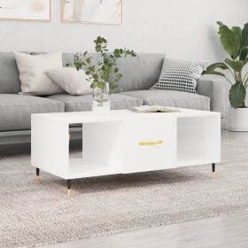 Coffee Table High Gloss White 102x50x40 cm Engineered Wood