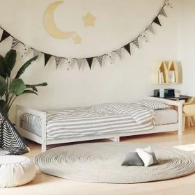 Kids Bed Frame White 80x200cm Solid Wood Pine