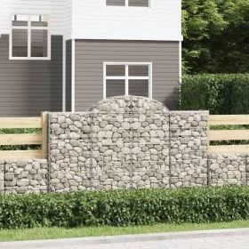 Arched Gabion Baskets 4 pcs 200x30x120/140 cm Galvanised Iron