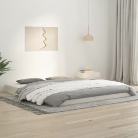 Bed Frame White 180x200 cm Super King Size Solid Wood Pine