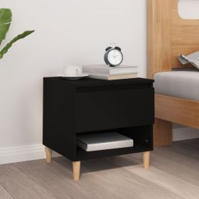 Bedside Table - CHARLOT Nightstand Black 50cm