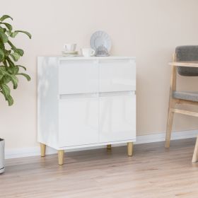 Sideboard High Gloss White 60x35x70 cm Engineered Wood