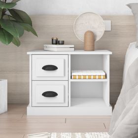 Bedside Table - ATLANTA Nightstand White 60cm