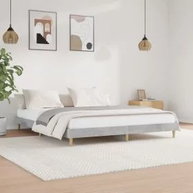 Bed Frame Concrete Grey 120x200 cm Engineered Wood