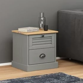 Bedside Table - KINGSTON Nightstand Grey 42cm